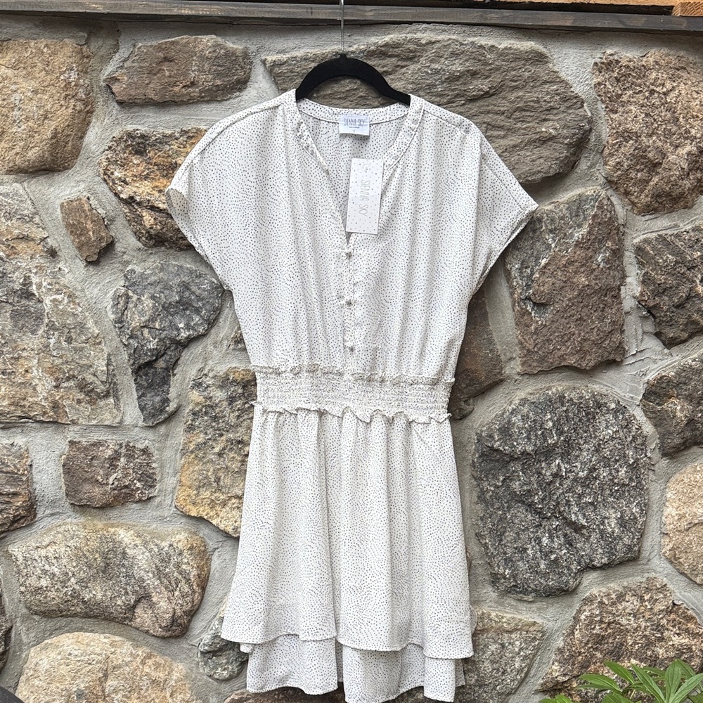 Sienna Sky Cream Button-Down Dress